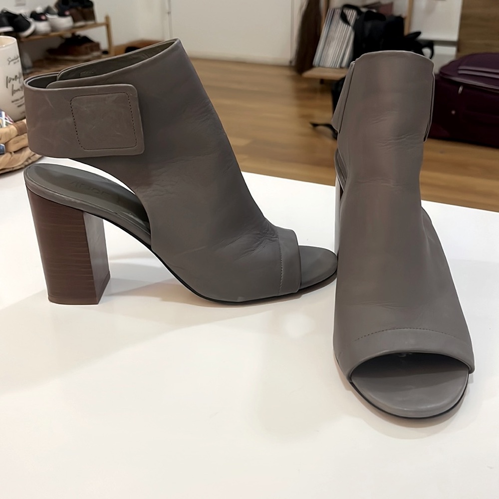 Vince heeled grey booties perfect for fall!